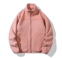 Aoyema 2023 automne hiver veste chaude manteau pour hommes et femmes haute qualité polyester sweats fermeture éclair vêtements décontractés