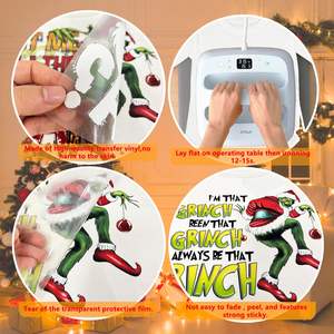 <strong>Grinchs</strong> Christmas Iron on Transfers for T-Shirts Christmas Heat Transfers Vinyl Christmas Iron on Decals for <strong>Clothes</strong> Decorations - Product Image 5