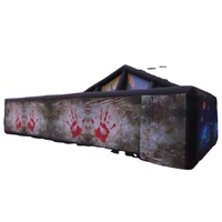 Jeu de labyrinthe commercial grand château gonflable gonflable extérieur labyrinthe Halloween peinture en aérosol tente de labyrinthe gonflable hantée pour les enfants
