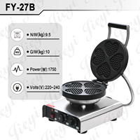 Gaufrier professionnel en acier inoxydable à quatre cœurs avec contrôle de température et de temps à double bouton pour boulangerie et café
