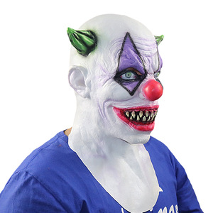Masque d'<span class=keywords><strong>horreur</strong></span> d'Halloween, accessoires de fête sur le thème des films d'<span class=keywords><strong>horreur</strong></span>, accessoires amusants, diable, zombie, cornes vertes, clown, couvre-chef - Product Image 4