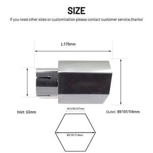 Puntas de escape de silenciador de acero inoxidable con forma hexagonal personalizada de fábrica - Product Image 3