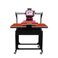 Presse à chaud pneumatique à double station avec positionnement infrarouge pour l'impression par sublimation sur t-shirts