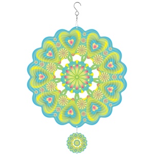 Molino de Viento Mandala Estrellado de 12 Pulgadas, Patrón Geométrico de Acero Inoxidable Cortado con Láser en 3D, Adornos de Jardín, Molino de Viento Colgante - Product Image 1