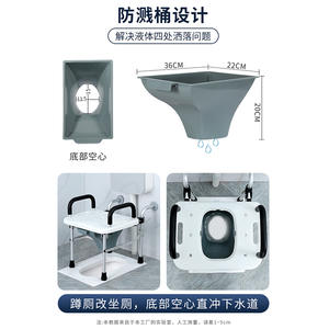 Fabricant chinois Chaise de toilette pliante légère pour personnes handicapées pour adultes Chaise d'aisance - Product Image 5