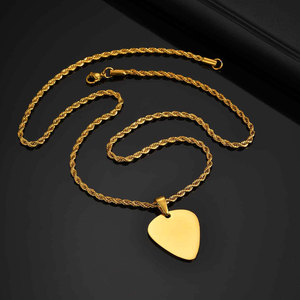 Collar de hombre personalizado de acero inoxidable 316L con colgante de corazón, chapado en oro PVD de 14K/18K, joyería fina de moda para grabar. - Product Image 6
