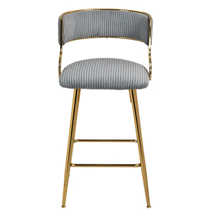 Set of 2 26'' Modern Counter Height <b>Bar</b> <b>Stools</b> with Back Corduroy Fabric for Home <b>Bar</b> & Dining - Product Image 2