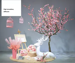 altura da árvore de plástico Suppliers-Personalizado grande altura de plástico flores de cerejeira árvores artificiais para casamento decoração do restaurante