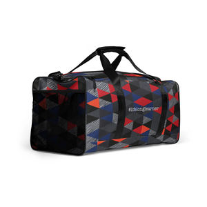 Sac de sport personnalisé à imprimé géométrique multicolore, grande capacité, imperméable, avec poche latérale en filet - Product Image 6
