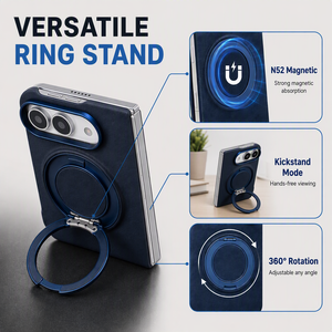 Étui de téléphone magnétique en cuir PU avec support rotatif et protection de la charnière pour iPhone Fold Samsung FOLD8/7/6 Flip 8/7/6 - Product Image 3
