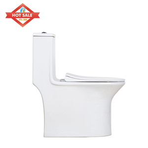 WC monobloc en céramique à économie d'eau, design ovale, avec abattant à fermeture douce, pour l'Amérique du Sud, en promotion - Product Image 1