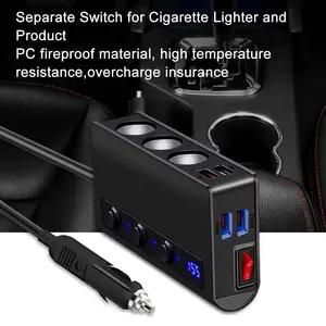 Cargador de Coche SLW002 de 180W con 4 Puertos USB, Carga Rápida QC3.0, Adaptador de Enchufe Divisor de 12V/24V - Product Image 4