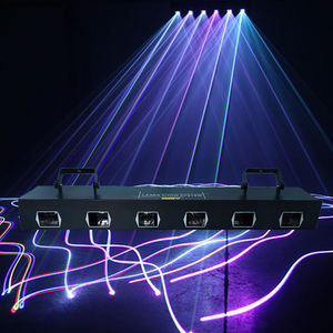 Illuminazione <span class=keywords><strong>Laser</strong></span> 6 fori Lazer luce effetto scenico linea di scansione Batten RGB 3 in1 LED DMX512 controllo a colori per DJ Club Party Show - Product Image 1
