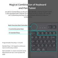 Huion Artist KD200 dengan Pengontrol Dial Keyboard Nirkabel Tablet Pena Grafis Gambar Digital