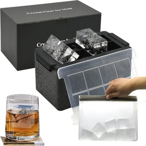Fabricante de moldes para cubitos de hielo transparente sin BPA, fabricante de bandejas de bolas de esfera de hielo transparente de silicona de grado alimenticio - Product Image 1