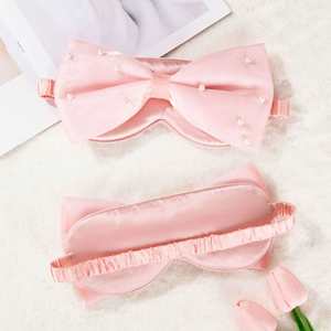 Masque de sommeil en soie Mulberry doux, lisse, confortable et protecteur avec nœud papillon - Product Image 1