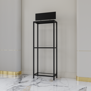 Custom LOGO Black Metal Human <strong>Hair</strong> Rack Wig Shop <strong>Display</strong> Shelves Golden Silver Floor Standing <strong>Hair</strong> Extension <strong>Display</strong> <strong>Stand</strong> - Product Image 2