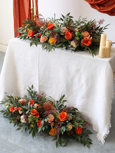 <strong>Sunset</strong> Color Large Floral Swag Set for Rectangle Head Table Assorted Floral Centerpiece Set Artificial <strong>Flower</strong> for Wedding - Product Image 2