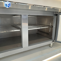 Équipement de réfrigération pour cuisine commerciale de haute qualité CE ETL, congélateur sous comptoir à 2 portes, température unique