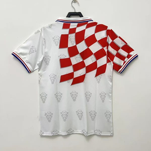 Maillot de <span class=keywords><strong>football</strong></span> <span class=keywords><strong>Croatie</strong></span> 1998 domicile/extérieur, impression par transfert thermique, unisexe, manches courtes, été, respirant, logo et numéro personnalisés, fabrication usine - Product Image 2