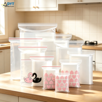 Sacs refermables en LDPE de qualité alimentaire, réutilisables, imperméables, résistants aux déchirures, à fermeture éclair auto-scellante pour aliments pour animaux et gelée