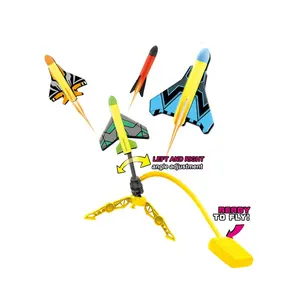 Zhengguang toptan spor oyuncak roketatar Stomp 3 roket düzlem başlatıcı çocuklar için sıcak satış oyuncaklar oyunlar