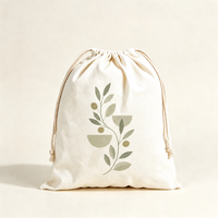 Katoenen trekkoordtas met groot aangepast logo, fruitemotief, milieuvriendelijke herbruikbare verpakkingstas voor feestcadeaus, groothandel