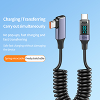 Kabel Data PD 100W 2026 Baru dengan Layar LED Digital, Tipe C Sudut Kanan/Lutut, Kabel Pengisian Cepat
