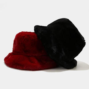 Mignon Marque À La Mode Fille Fluffy Fuzzy Furry Plush Plain Polyester Hiver Velours Seau Chapeau Sombreros De Cubo Chapeau <span class=keywords><strong>bob</strong></span> - Product Image 4
