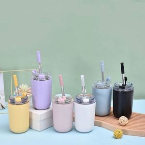 School Portable Mini Stainless Steel Tumbler with Straw Travel Vacuum <b>Hot</b> <b>Drinks</b> Reusable Coffee Mug Wedding Insulated - Product Image 5