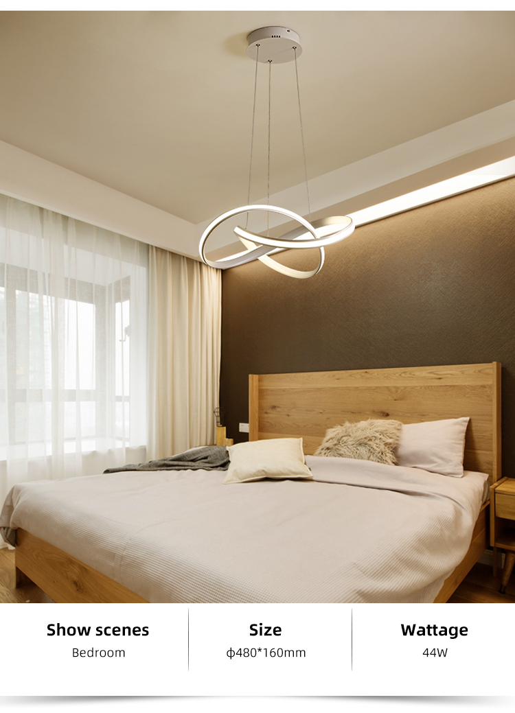 Simple Design Matt Black Fancy Loft Living Room Home Decoration Aluminum Led Pendant Lamp