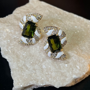 Boucles d'oreilles clous modernes et rétro à motif zèbre, élégantes et exquises, en rubis français haut de gamme, pierre précieuse rouge <span class=keywords><strong>Galilée</strong></span> effet vortex - Product Image 4