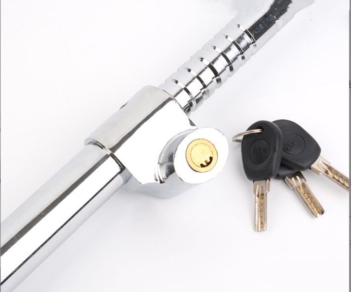 Universal Car Anti-Theft Lock: Steering Wheel and Clutch/Brake Pedal Lock with 3 Keys