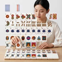 Mahjong Amerika Vintage Art Deco untuk 4 Pemain dengan 160 Ubin Akrilik 4 Lapis OEM ODM Tas Pembawa Permainan