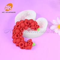 Molde de silicona con diseño de luna creciente y frambuesa, pudín de frutas, postre, Chocolate, Mousse, herramienta de decoración de pasteles, molde para hornear pasteles