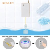 KONLEN Détecteur de fuite d'eau sans fil 433 MHz ABS avec flotteur, alarme sirène pour salle de bain et piscine, détection de niveau et de débordement