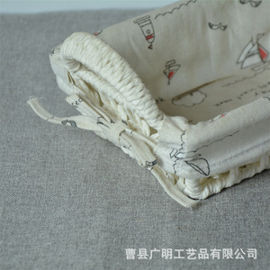 Woven Basket Rectangle White <b>Handmade</b> Storage Basket For <b>Clothes</b> And Miscellaneous Items From Shandong - Product Image 5