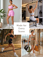 Ensemble de sport pour femme EnovStars avec logo personnalisé, soutien-gorge de sport dos en U et short cycliste taille haute, Conjunto Deportivo Mujer Conjuntos Fitness