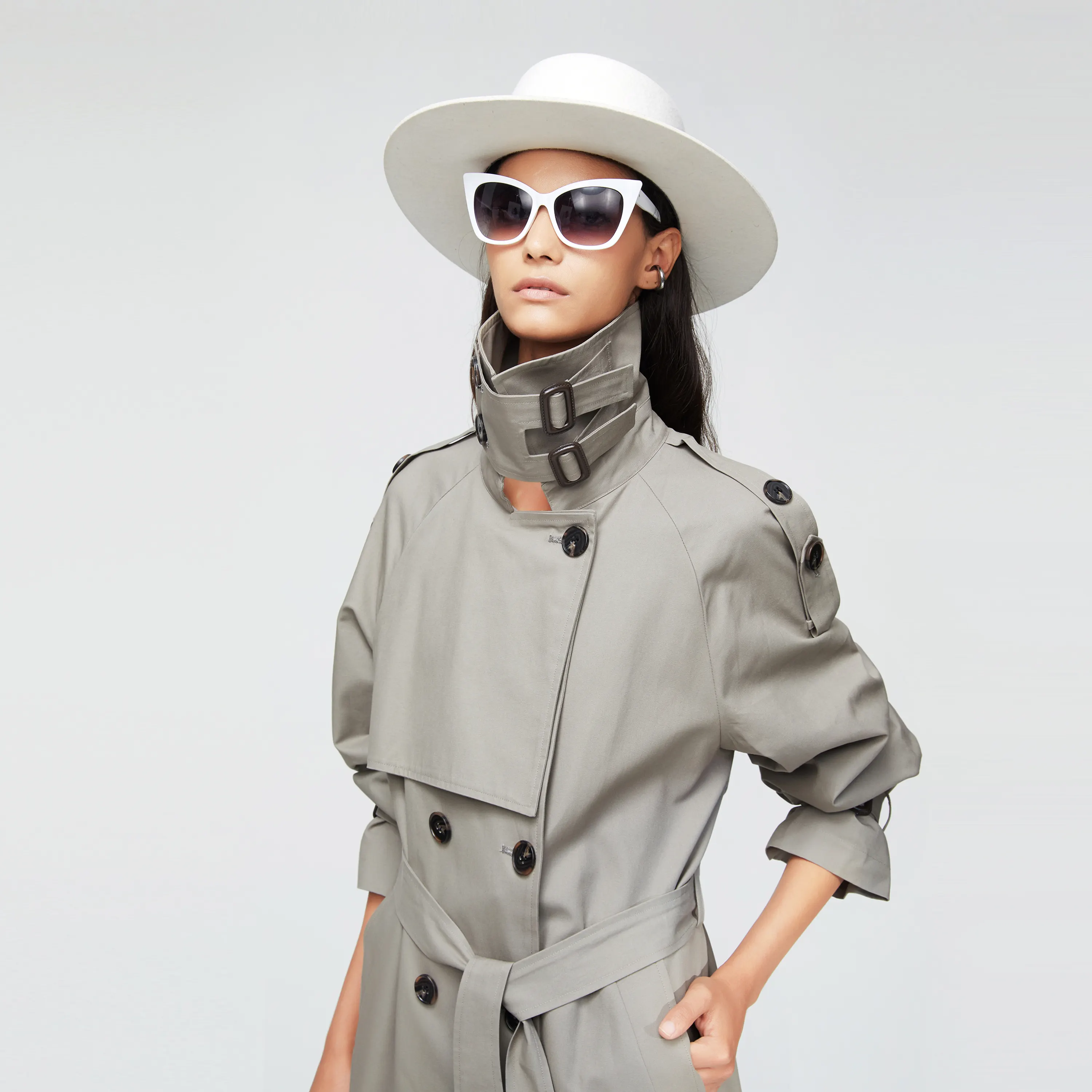 Women's Clothing Production Wholesale Direct Sales OEM Long Trench Coat Fashion Woman's Coat
