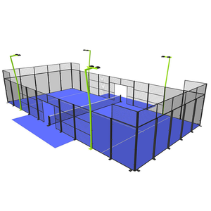 Terrain de padel panoramique INOLP avec toit en acier, intérieur/extérieur en option, pour clubs sportifs et usage en extérieur. - Product Image 2