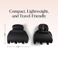 Mini pinces à cheveux ZOYU en plastique, motif écaille de tortue, finition sablée noire, 6 pièces – Petites pinces élégantes pour enfants et femmes