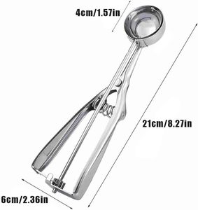 Nouvelle Cuillère à Glace en Acier Inoxydable Style Personnalisé pour Accessoires de Cuisine, Cuillère à Boules de Fruits, Mini Cuillère à Glace en Métal pour Cuisine - Product Image 5