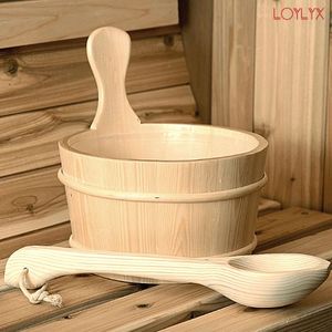 Seau de sauna moderne en bois de haute qualité avec ensemble de louche et pelle à eau pour vapeur sèche - Product Image 2