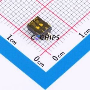HX 1.27-2P TPPT DIP Switch SMD Switch Flat Toggle, Groove Type Single Pole Single Throw 2 Gull Wing Type - Product Image 1