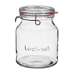 Glass <b>Jar</b> 2 L H 19 cm Ø 14.5 cm with Lid and Hermetic Seal Lock-Eat Bormioli Rocco - Product Image 1