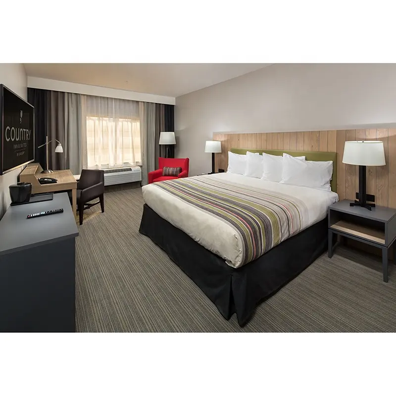 カントリーイン & スイーツベッドルームは、ホテルのベッドルーム用のホテルカスタム家具を設定します