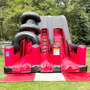 Castillo inflable comercial para niños, tobogán rojo grande con forma de granja para fiestas y eventos al aire libre - Product Image 2