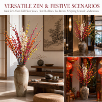 Fleurs artificielles mixtes faites à la main en tissu de soie, durables, au toucher naturel et réaliste, pour décorations de Noël, de mariage et écologiques