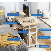 Table de chevet mobile et relevable, bureau d'étude simple pour étudiants en dortoir, bureau d'ordinateur compact pour la maison, bureau à domicile