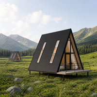 Maison préfabriquée moderne, cabane modulaire, location de vacances, projet touristique, escapade en montagne, maison en A-frame S520